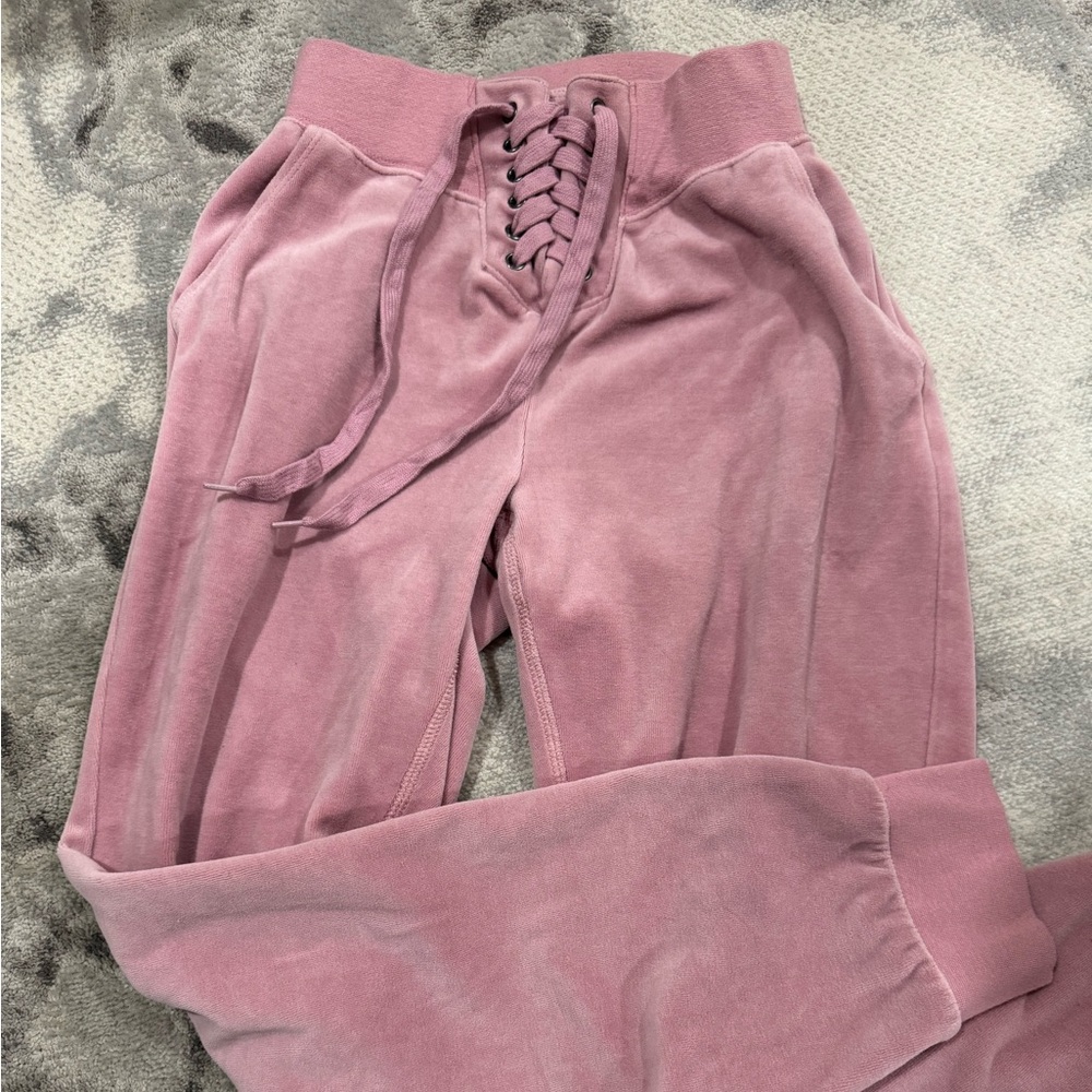 NWOT women’s suede pink joggers/sweatpants